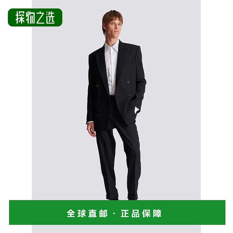 香港直邮Balmain Monogram 提花羊毛西装外套 CH1SG030WC54