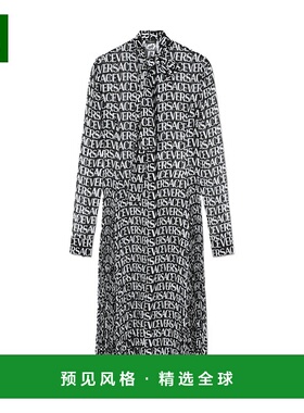 香港直邮Versace 徽标连衣裙 10087411A063215B040长袖范思哲印花