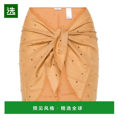 1h可退 香港直邮oseree 女士 棉质丝绸水晶领带 GGF235SANDSTONE