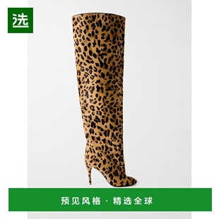 1h可退 香港直邮Alaïa 女士 豹纹小牛毛过膝靴子 AA3O056CK205157