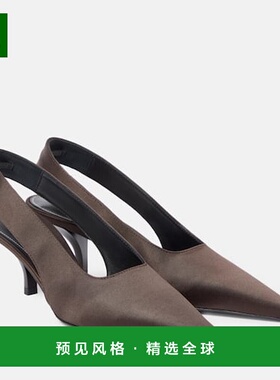香港直邮TOT&Ecirc;ME 女士 55 经典款绸缎露跟浅口鞋高跟鞋单鞋