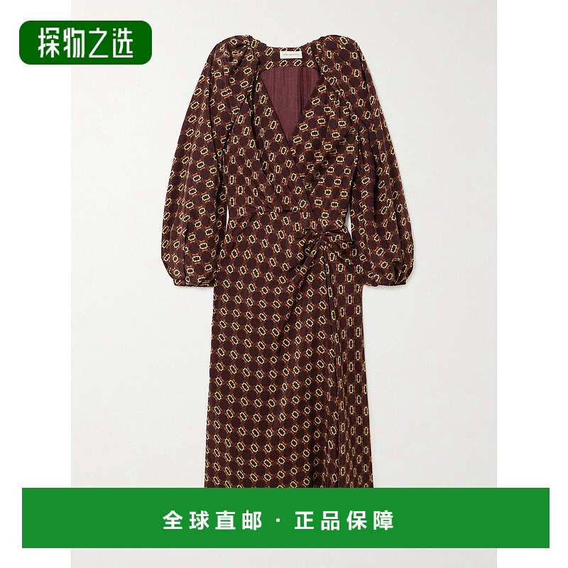 香港直邮Dries Van Noten 德赖斯·范诺顿 女士 印花真丝双绉裹式