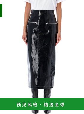 香港直邮MSGM 女士半身裙 3742MDD0424780099 AW2024 黑色 拉链闭