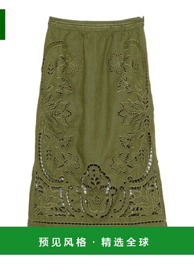 香港直邮FARM RIO 女士半身裙 344609L0013 SS2026 军绿色 镂空半