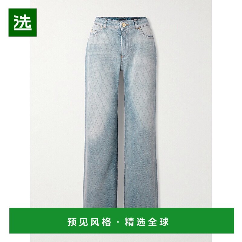 1h可退 Balmain 巴尔曼 女士 直筒牛仔裤 FF1MI060DF79直筒裤