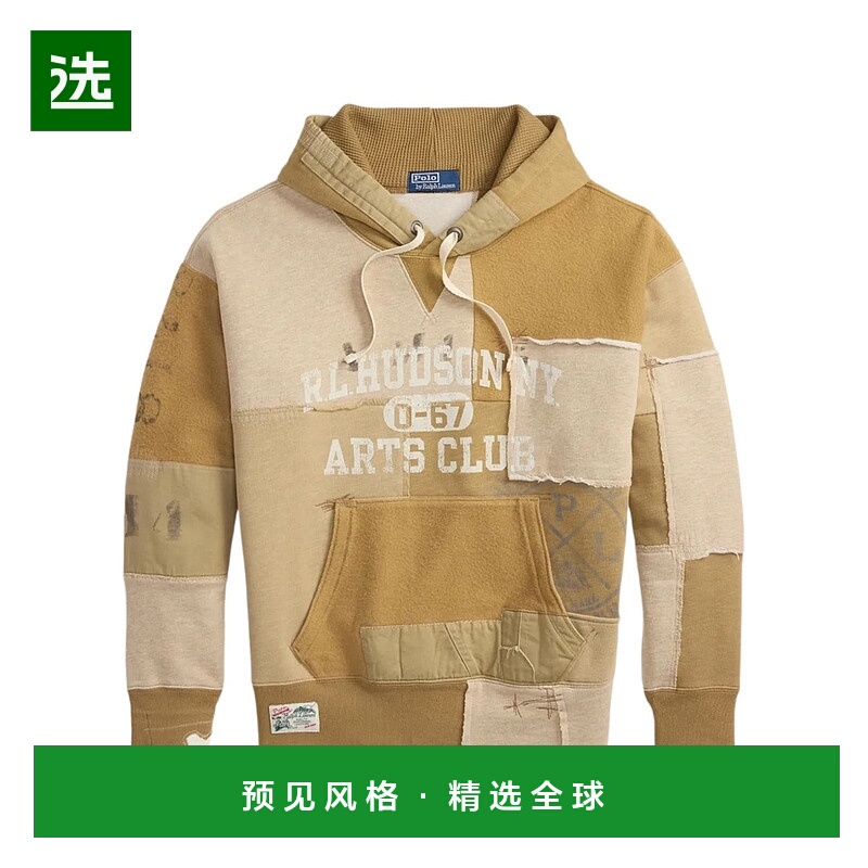 香港直邮Polo Ralph Lauren 长袖复古拼接 RL Arts Club 印花连帽