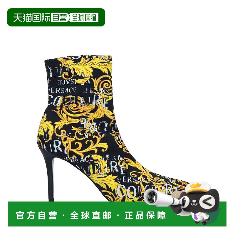 1h可退 香港直邮Versace Jeans 范思哲 女士 脚踝靴 black黑色 舒