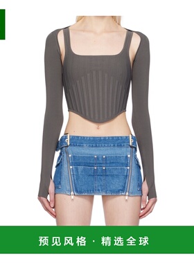 香港直邮Dion Lee 女士T恤 A7772PS24MERCURY SS2024 灰色