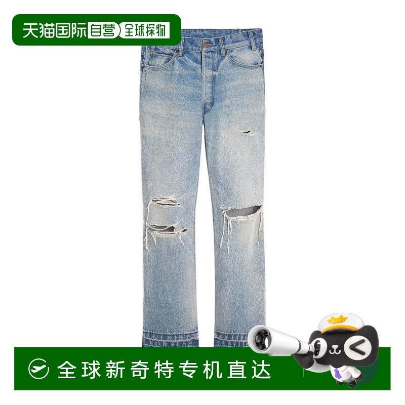 香港直邮Celine 徽标牛仔裤 2N822033S.腰带 直筒裤休闲舒适