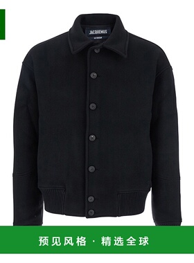 1h可退 香港直邮Jacquemus 男士 黑色经典款衣领溜肩羊毛夹克 OUM