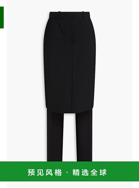 1h可退 香港直邮Coperni 女士 裤裙绉纱直筒裤 COPP64106BLACK
