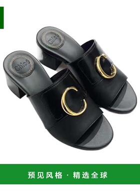 香港直邮Chloe logo高跟凉鞋 C19U18906