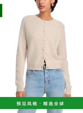 1h可退 【美国直邮】AQUA 圆领羊绒开衫 独家款式 女装毛衣 47455