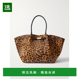 1h可退 香港直邮DeMellier 女士 New York 大号豹纹绒面革手提包