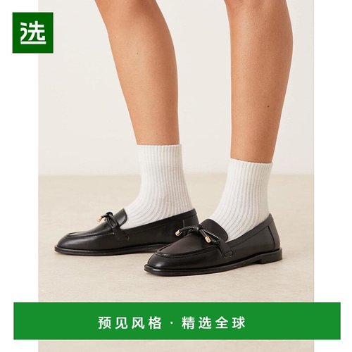 1h可退 香港直邮ASOS 女士 Marquise 设计蝴蝶结乐福鞋(黑色)