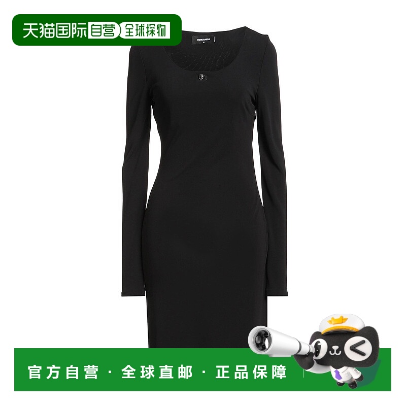 1h可退 香港直邮Dsquared2 二次方 女士 高雅连衣裙 black黑色 舒