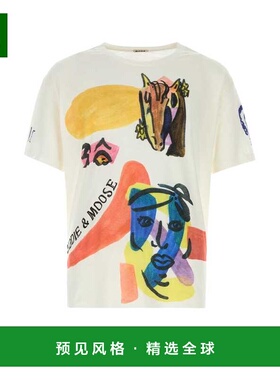 1h可退 香港直邮Bode 男士 印花棉质宽松款拼贴画T恤 MRF25CS016C