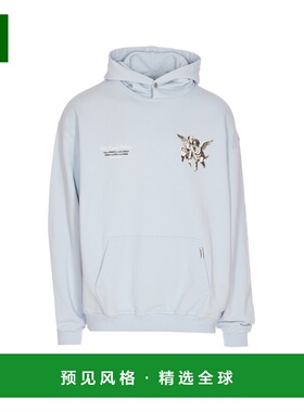 香港直邮Represent 男士卫衣 MLM10037008 AW2025 蓝色 印花连帽