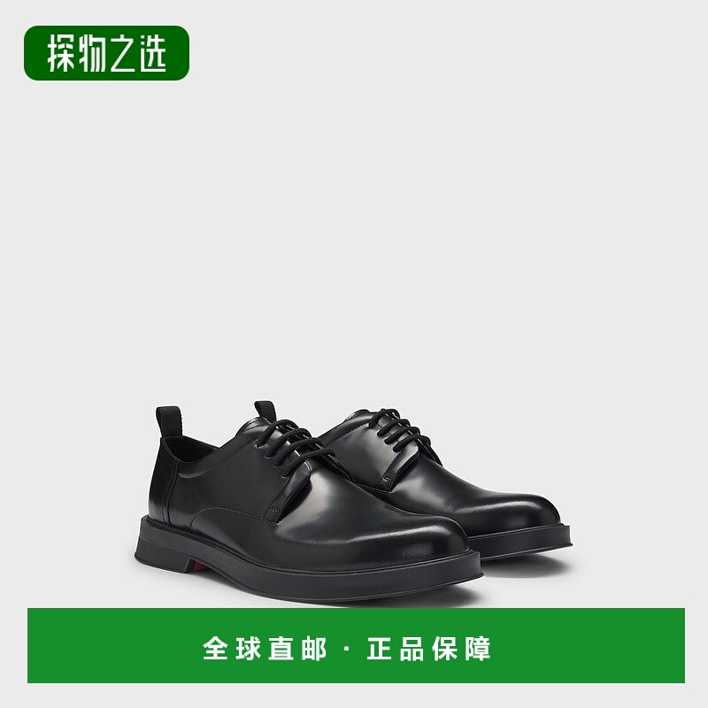 欧洲直邮HUGO BOSS雨果HUGO RED拉丝皮革德比鞋牛皮男鞋