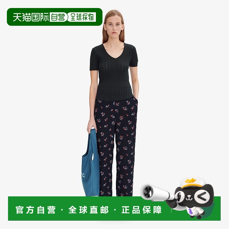 自营欧洲直邮APC 女士黑色棉T恤短袖女装