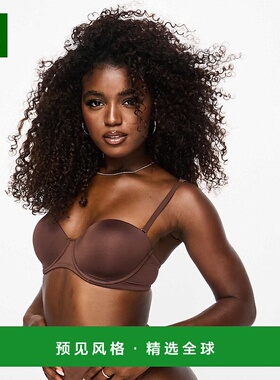 1h可退 香港直邮ASOS 女士 moulded 设计超细纤维多穿法抹胸棕色