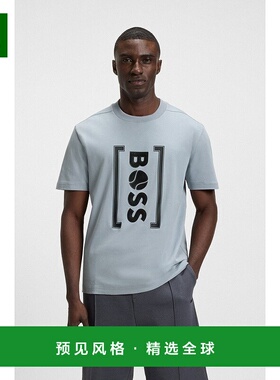 欧洲直邮HUGO BOSS雨果 BOSS GREEN 男士灰色棉质T恤男装
