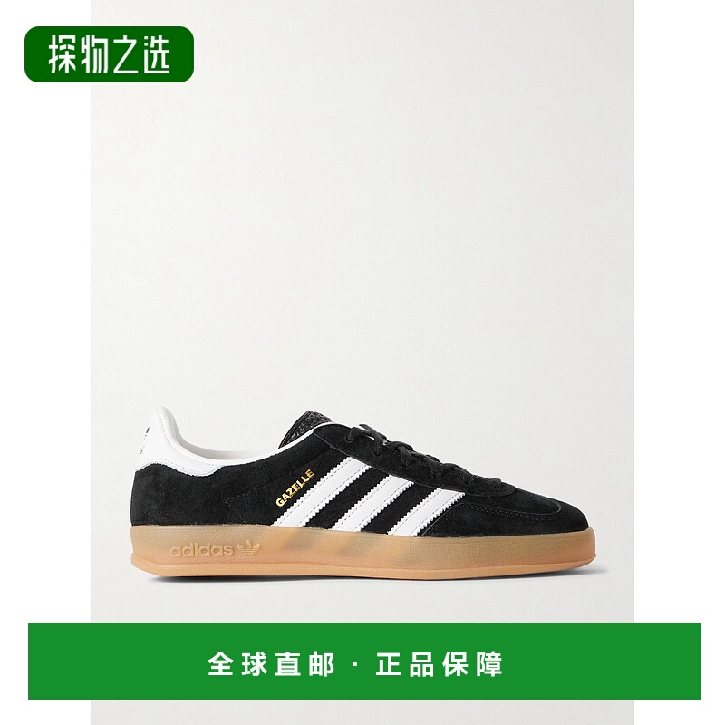 香港直邮Adidas Originals 女士 Gazelle Indoor 皮革边饰绒面革
