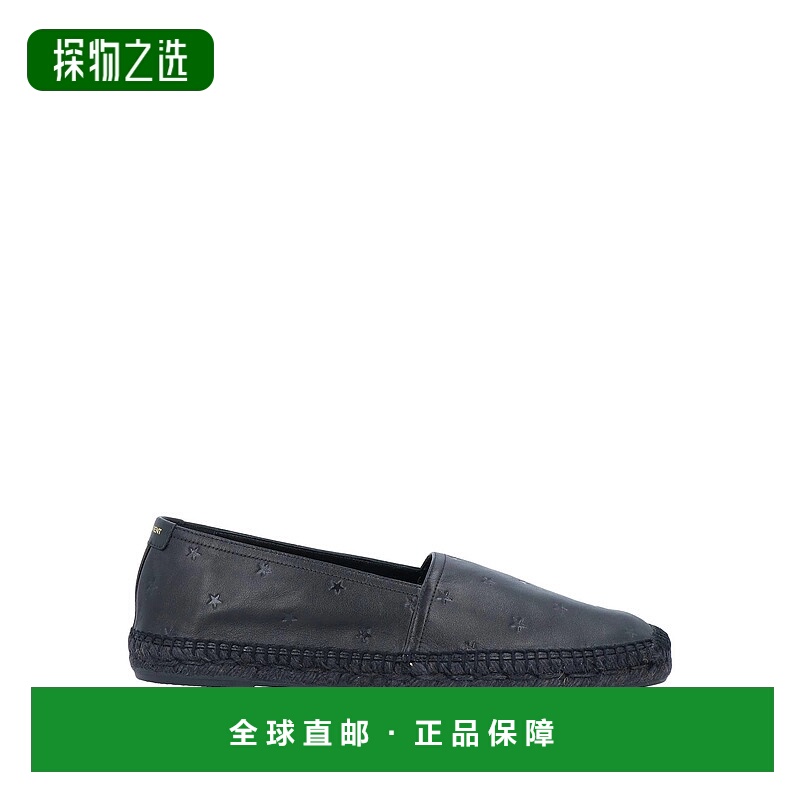 1h可退 香港直邮Saint Laurent 圣罗兰 男士 麻底鞋 black黑色 舒