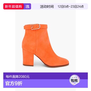 1h可退 香港直邮Sergio Rossi 塞乔·罗西 女士 搭扣牛巴革短靴 A