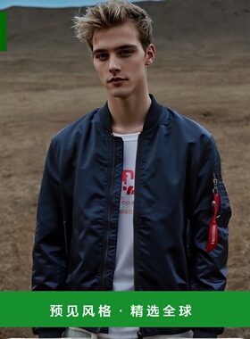 韩国直邮Alpha Industries MJM21000C1 复制品蓝色防水夹克 男士