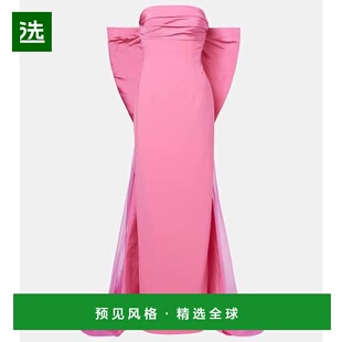 1h可退 香港直邮CAROLINA HERRERA 女士 crêpe 蝴蝶结装饰无肩带