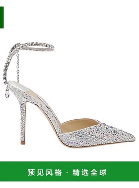 香港直邮Jimmy Choo 水晶装饰高跟鞋 SAEDA100BAMIVORYCRYSTAL