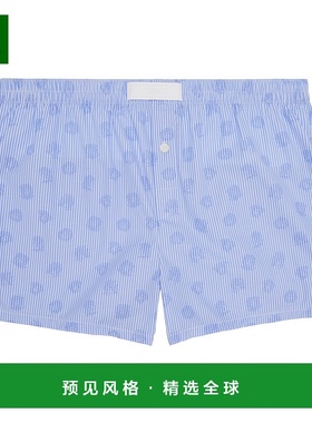 1h可退 香港直邮Versace 范思哲 男士 蓝色 Striped Medusa 平角