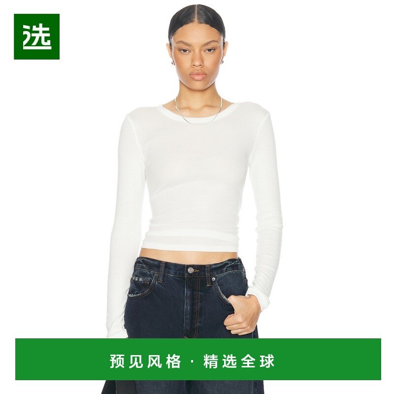 1h可退 香港直邮ST.AGNI 女士 有机棉长袖上衣 S24235WHT,女装/女士精品,T恤,淘宝优惠券,粉丝福利购,淘宝优惠卷