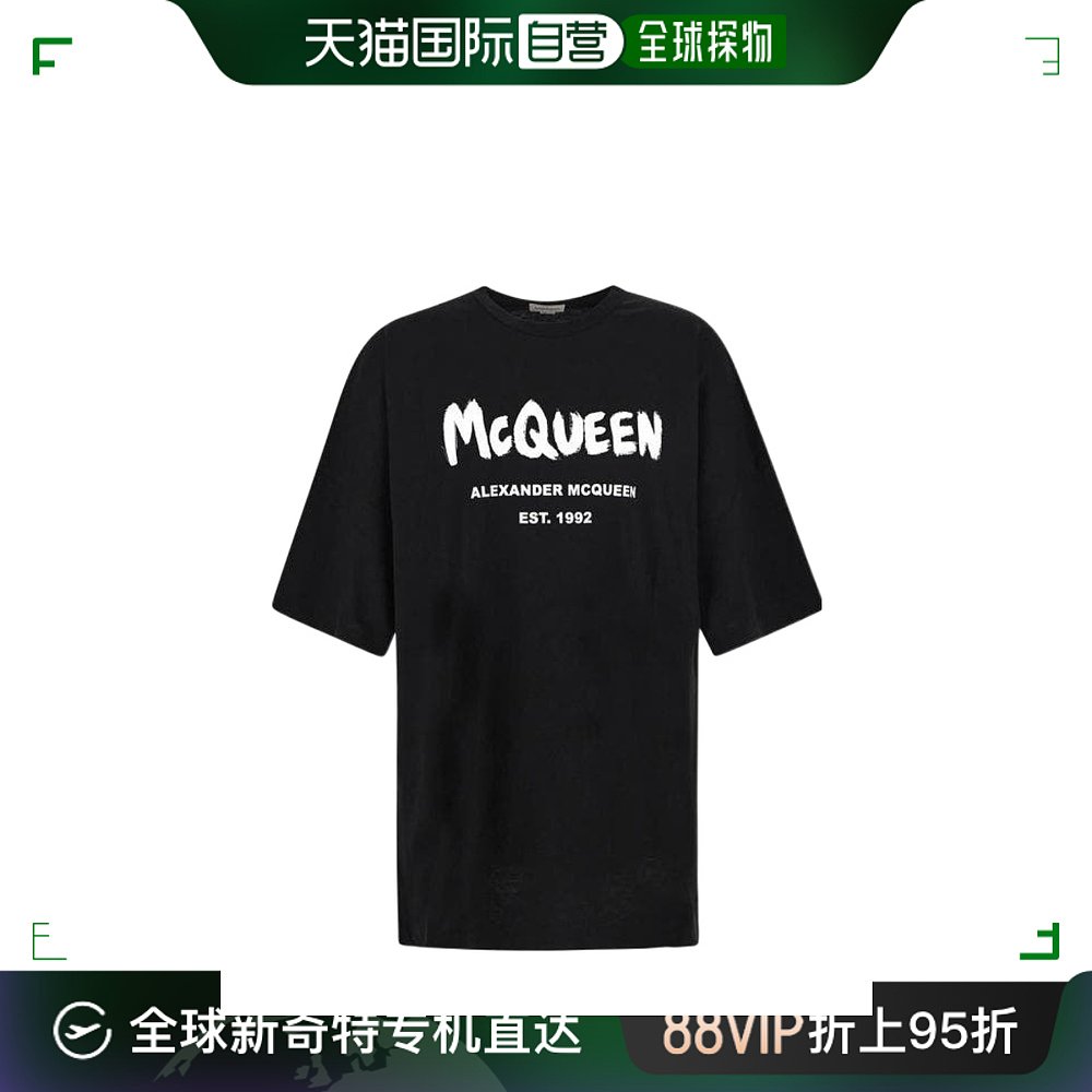 【99新未使用】香港直邮Alexander McQueen Graffiti logo印花T恤