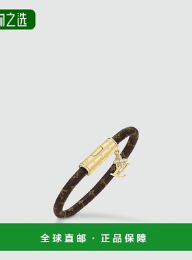 1h可退 欧洲直邮LV/路易威登 女士金色/黑色黄铜/帆布手链新款