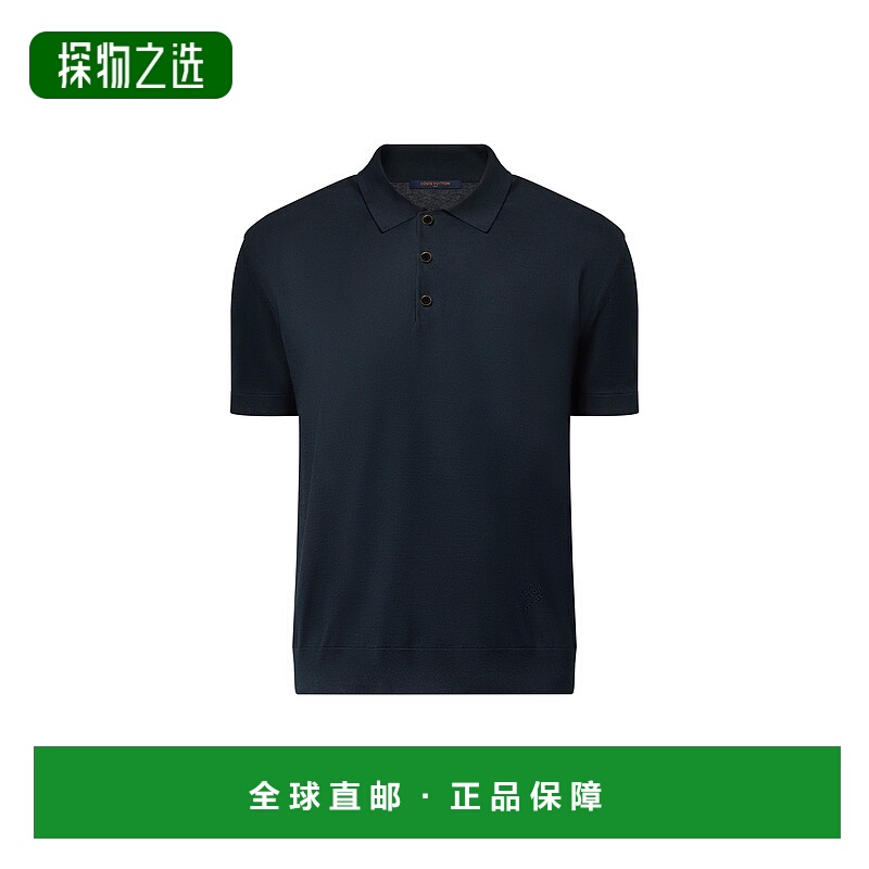 自营欧洲直邮LV路易威登 男士深海军蓝棉短袖Polo衫