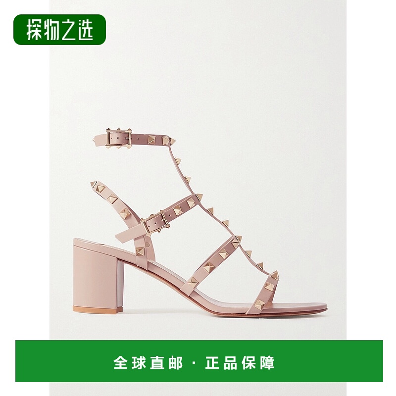 香港直邮valentino 华伦天奴 女士 60 铆钉皮质凉鞋 8W2S0491VBP