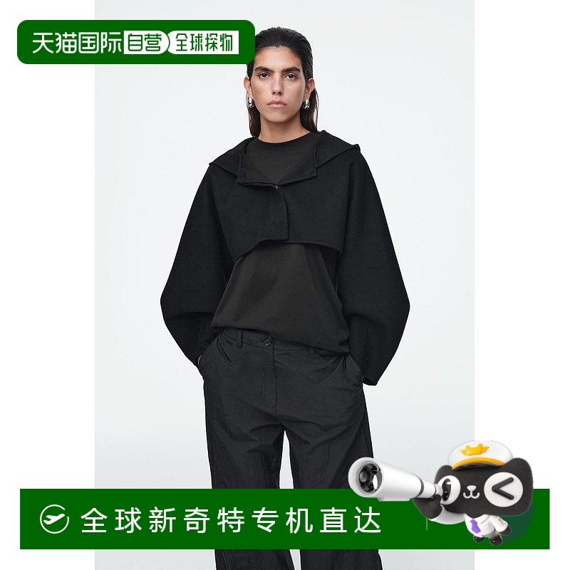欧洲直邮COS 女士黑色羊毛夹克新款
