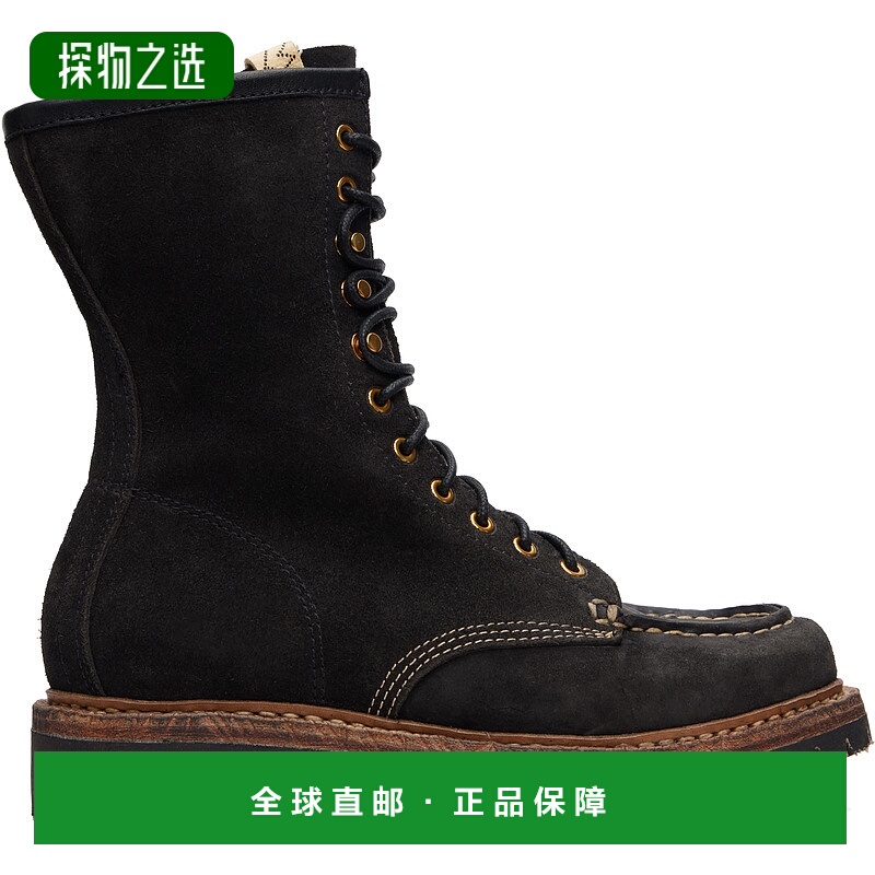 香港直邮Visvim 维斯维木 男士 黑色 Scout Moc Folk 中筒靴 0125