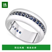 美国直邮 4克拉 Macy 男士 1h可退 蓝宝石抛光戒指 纯银