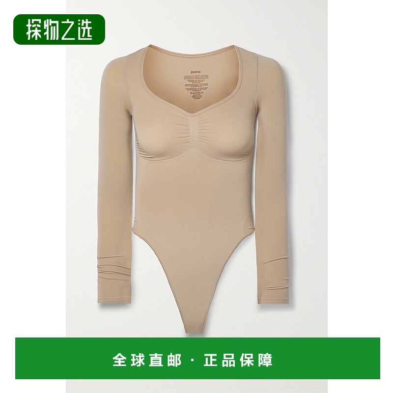 1h可退 香港直邮SKIMS 女士 Sculpt Thong 无缝长袖土褐色连体衣