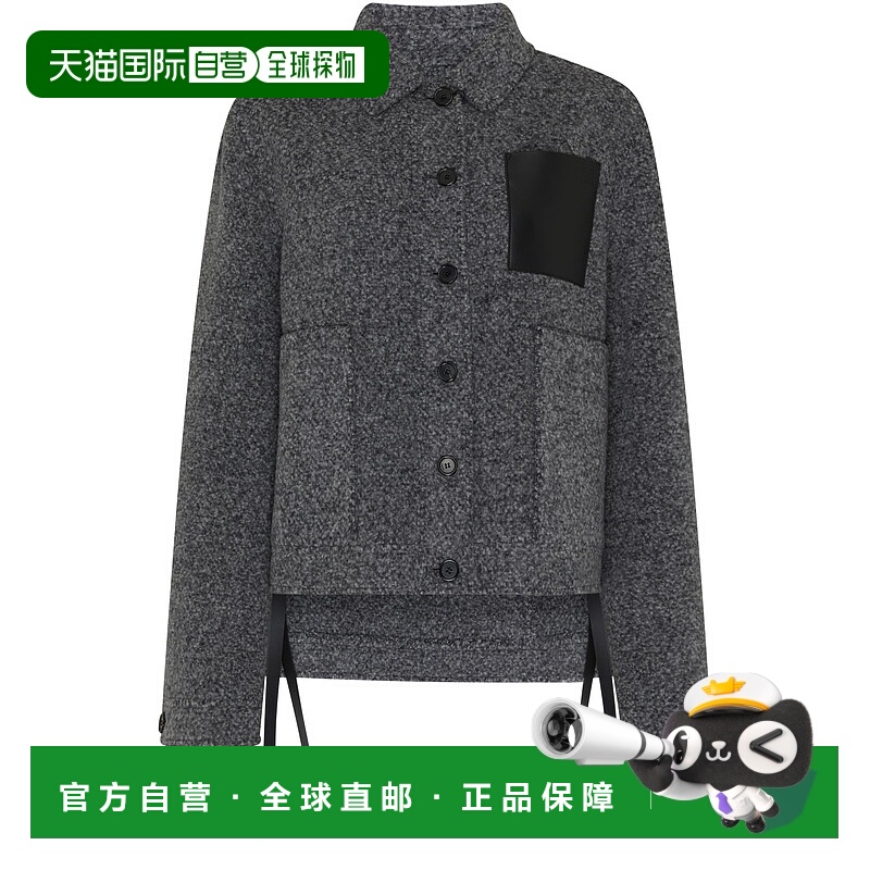 香港直邮LOEWE 罗意威 女士 羊毛实用外套 GREY 灰色时尚舒适夹克
