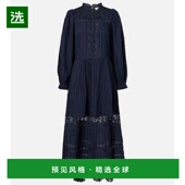 香港直邮ULLA JOHNSON 女士 1h可退 Amelie 蕾丝棉质中长连衣裙