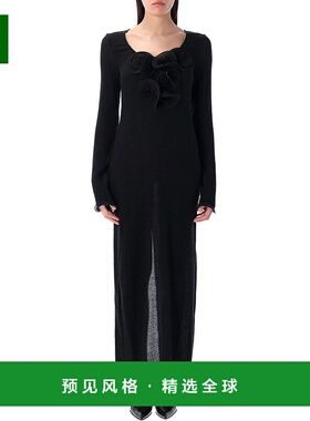 香港直邮magda butrym 女士 绉纱长款连衣裙 131523BLACK