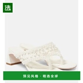 香港直邮Simkhai 女士 Alia 1h可退 编织皮质防水台人字拖女鞋