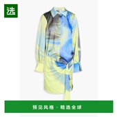 香港直邮Simkhai 印花缎面迷你衬衫 女士 1h可退 Larson 裹式 式 连