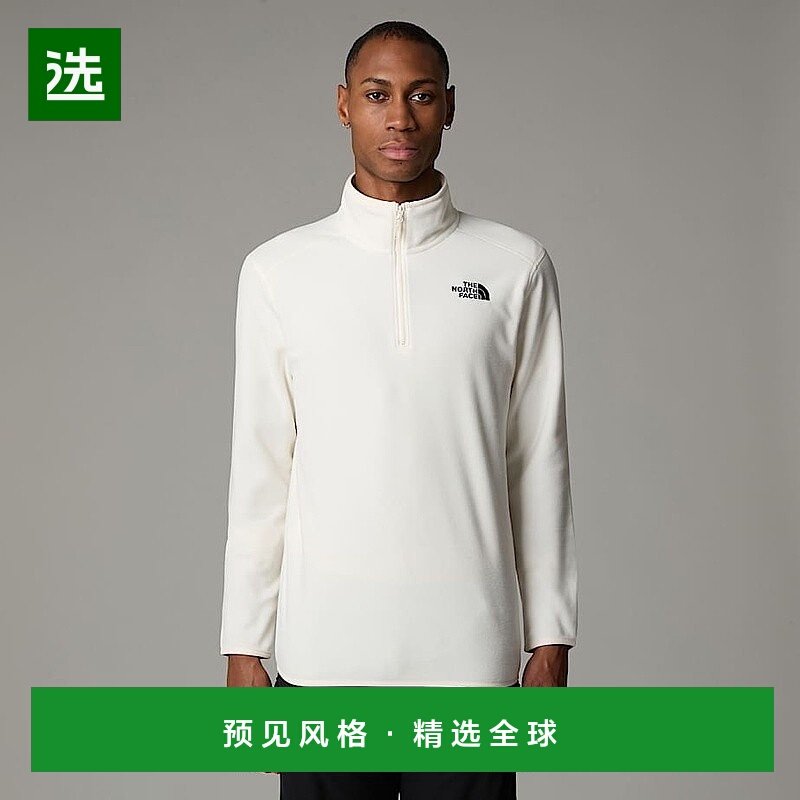 欧洲直邮北面男士 100 Glacier TheNorthFace拉链全羊毛衫毛衣