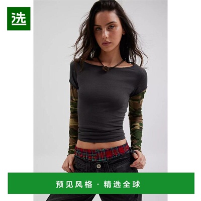 1h可退 【美国直邮】BDG|BDG Sloane 分层双层 T 恤