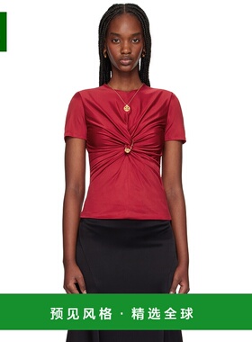 香港直邮versace 范思哲 女士 红色 Safety Pin Gathered 上装 10